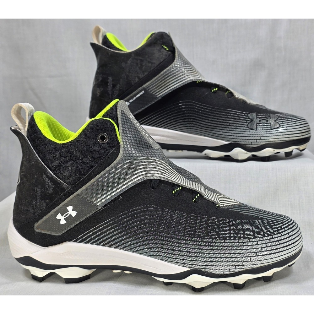 Under Armour Highlight Hammer MC Football Cleats Mens 10 Black Neon 3025085-001 - Picture 3 of 12